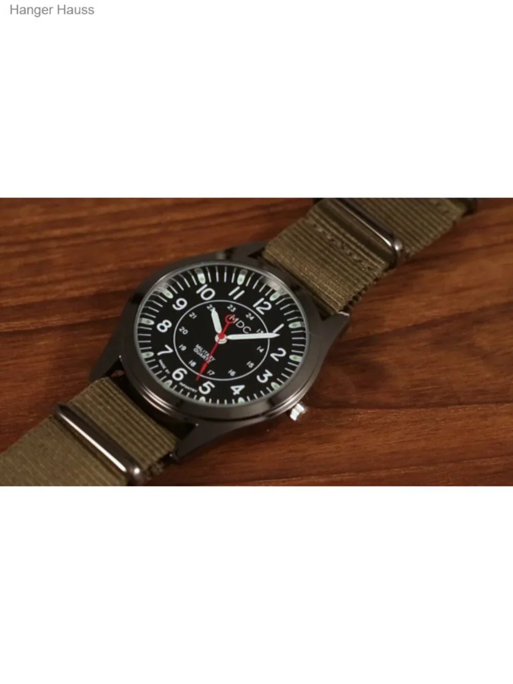 Men's Military Field Watch Japanese Quartz Nylon Band 40mm